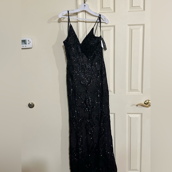 betsy and adam black sequin dress Betsy and Adam 